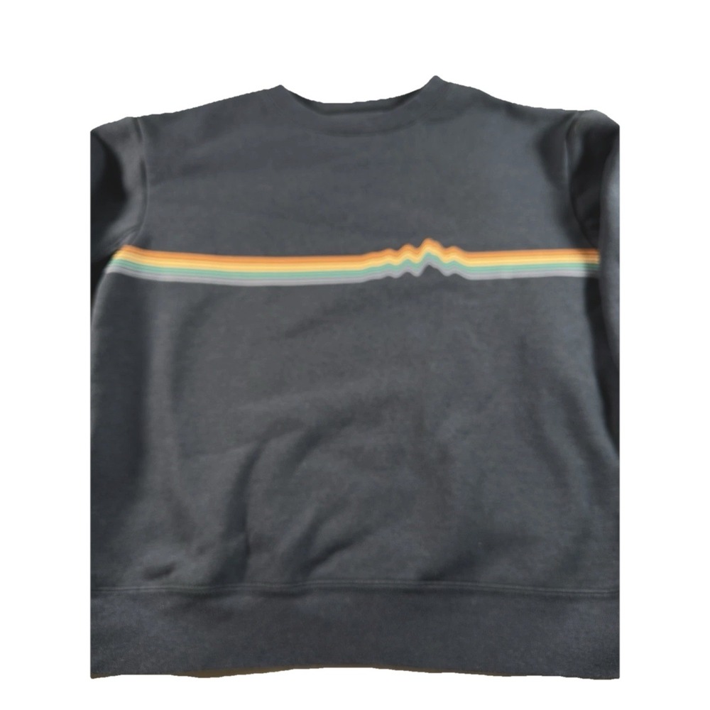 Patagonia Sweatshirt Women Medium Ridge Rise Stripe Uprisal Blue Organic Cotton - Picture 4 of 11